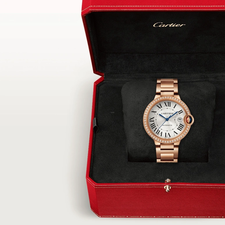 Cartier,Ballon Bleu de Cartier 40mm,40mm,Rose Gold,Silver,Automatic,Day,42hours,WJBB0057