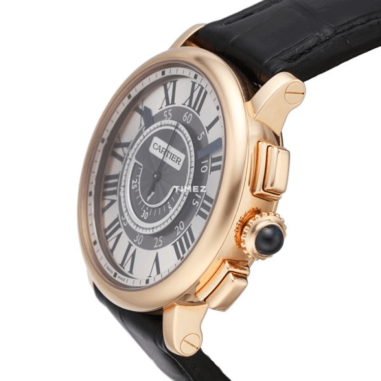 Cartier,Rotonde de Cartier 42mm,42mm,Rose Gold,Grey,Silver,Handwound,Chronograph,50hours,W1555951