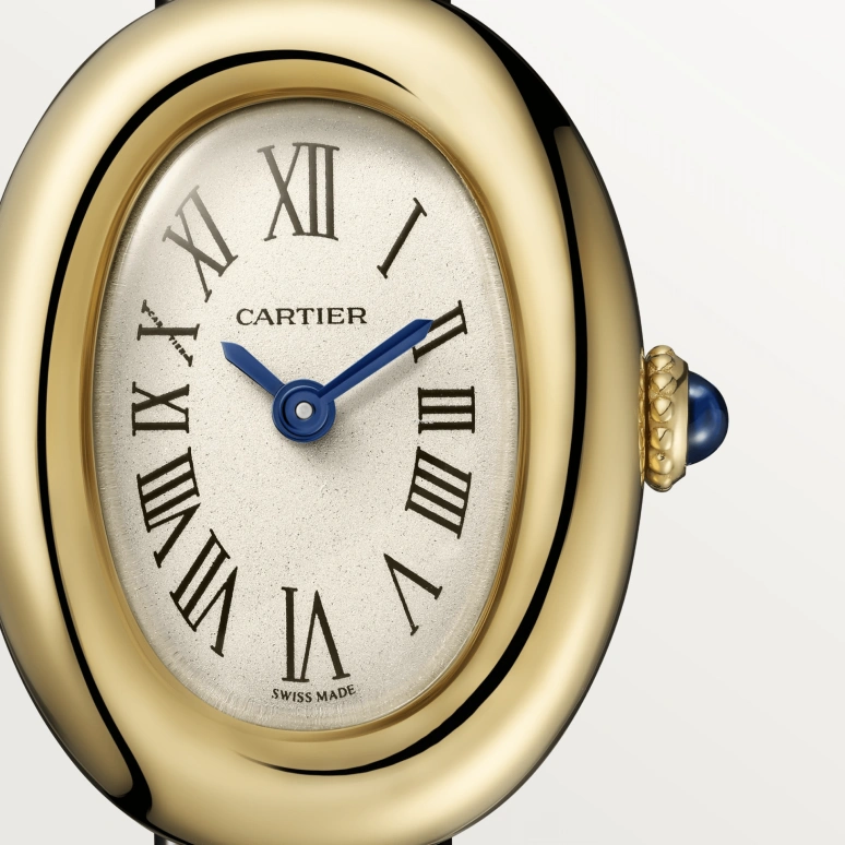 Cartier,Baignoire 24.60x18.70mm,24.60x18.70mm,Yellow Gold,Silver,Quartz,Sapphire,Crystal Glass,Oval,WGBA0017