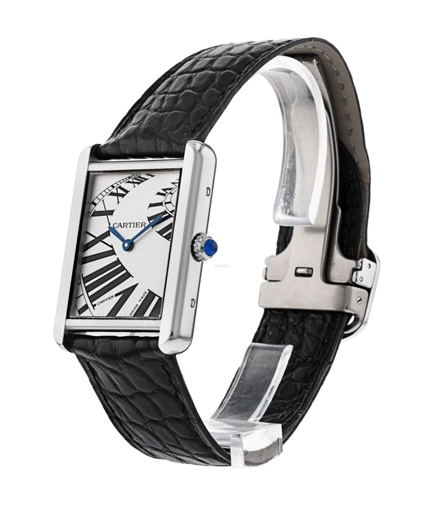 Cartier,Tank 34.80mm,34.80mm,Stainless Steel,Silver White,Quartz,In-house Caliber,Sapphire,Crystal Glass,W5200017