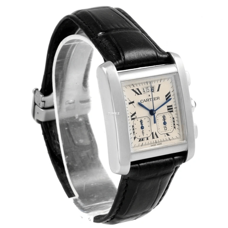 Cartier,Tank 30x28mm,30x28mm,Stainless Steel,Silver,Quartz,Chronograph,Day,W5101455
