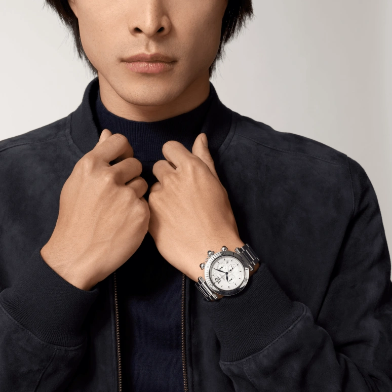 Cartier,Pasha de Cartier 41mm,41mm,Stainless Steel,Silver,Automatic,Chronograph,Day,WSPA0018