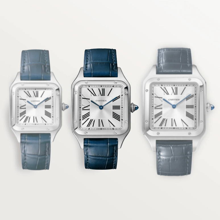 Cartier,Santos de Cartier 43.50x31.40mm,43.50x31.40mm,Stainless Steel,Silver,Quartz,Sapphire,Crystal Glass,Square,WSSA0022