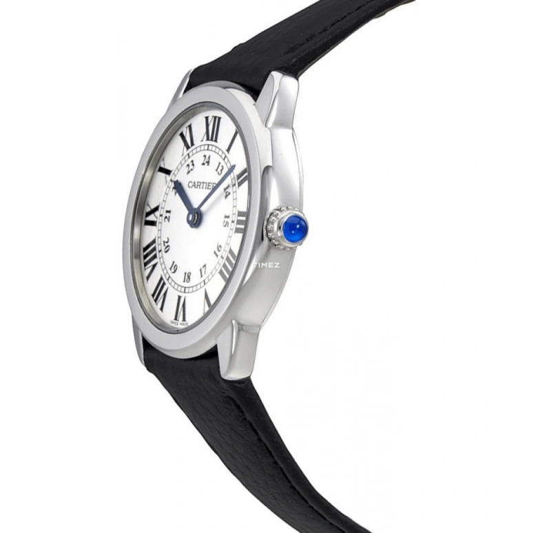 Cartier,Ronde de Cartier 29mm,29mm,Stainless Steel,White,Sapphire,Crystal Glass,Closed,WSRN0019