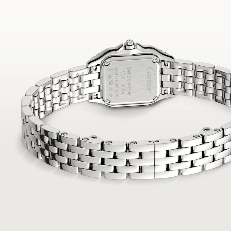 Cartier,Panthère de Cartier 25x20mm,25x20mm,White Gold,Silver,Quartz,Sapphire,Crystal Glass,Square,WJPN0019