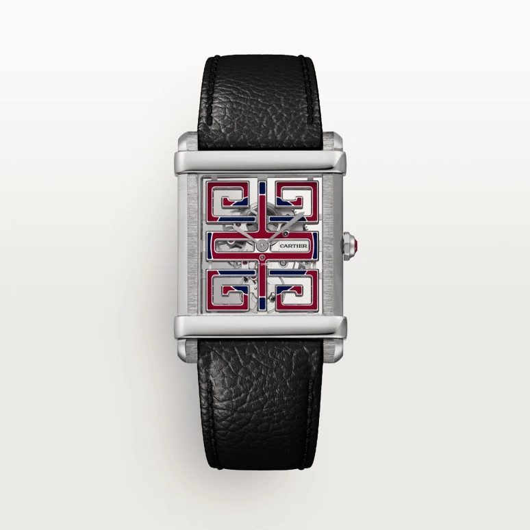 Cartier,Tank 39.50x29.20mm,39.50x29.20mm,Platinum,Red,Blue,Skeleton,Handwound,38hours,In-house Caliber,WHTA0030