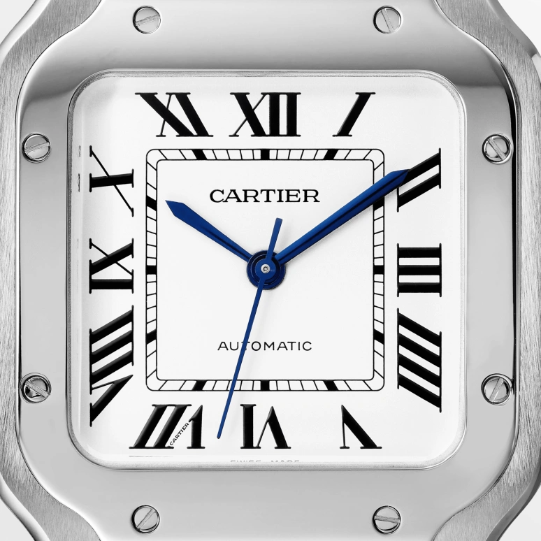 Cartier,Santos de Cartier 35.10mm,35.10mm,Stainless Steel,Silver,Automatic,42hours,In-house Caliber,WSSA0029
