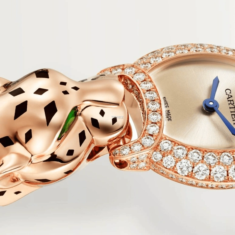 Cartier,Panthère Jewelry Watches 22.20mm,22.20mm,Rose Gold,Quartz,Sapphire,Crystal Glass,Other,HPI01442