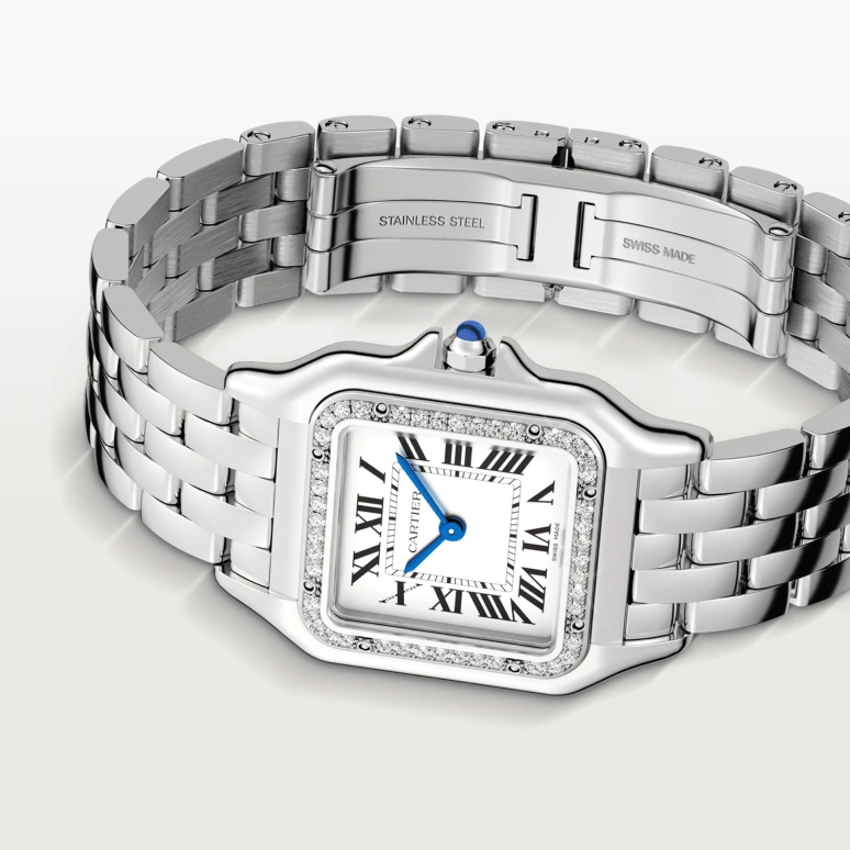 Cartier,Panthère de Cartier 29x37mm,29x37mm,Stainless Steel,Silver,Quartz,Sapphire,Crystal Glass,Square,W4PN0008