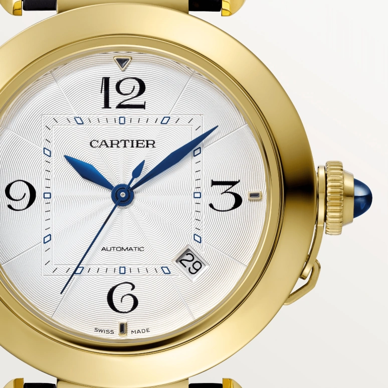 Cartier,Pasha de Cartier 41mm,41mm,Yellow Gold,Silver,Automatic,Day,42hours,WGPA0007