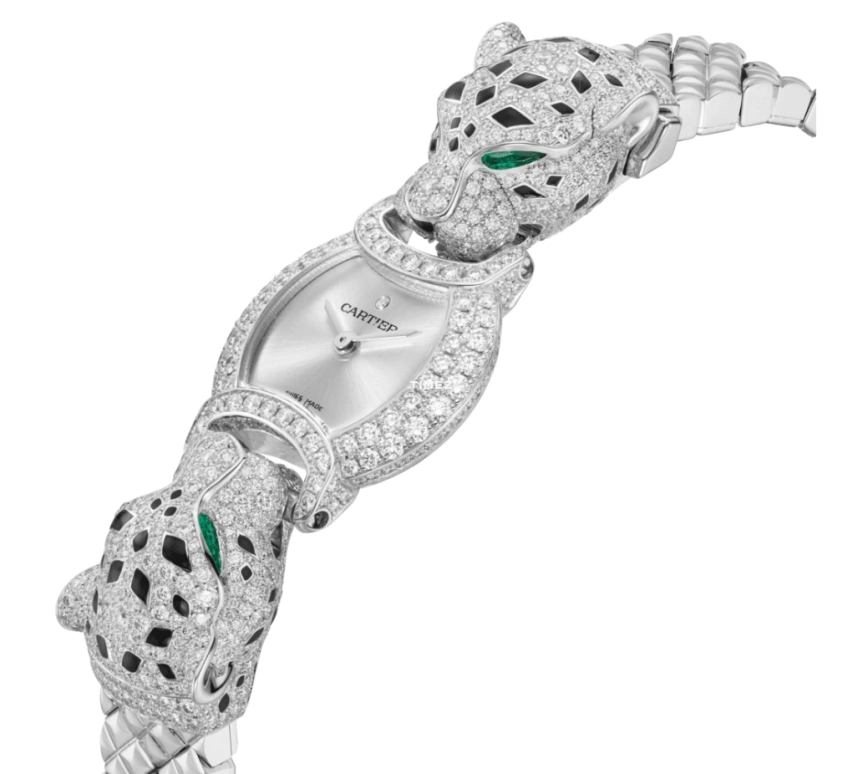 Cartier,Panthère de Cartier 22.20mm,22.20mm,White Gold,Silver,Quartz,Sapphire,Crystal Glass,Other,HPI01533
