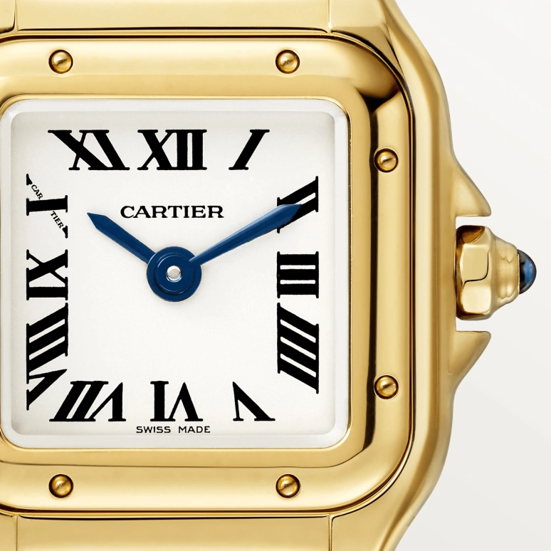 Cartier,Panthère de Cartier 25x19mm,25x19mm,Yellow Gold,Silver,Quartz,Sapphire,Crystal Glass,Square,WGPN0016