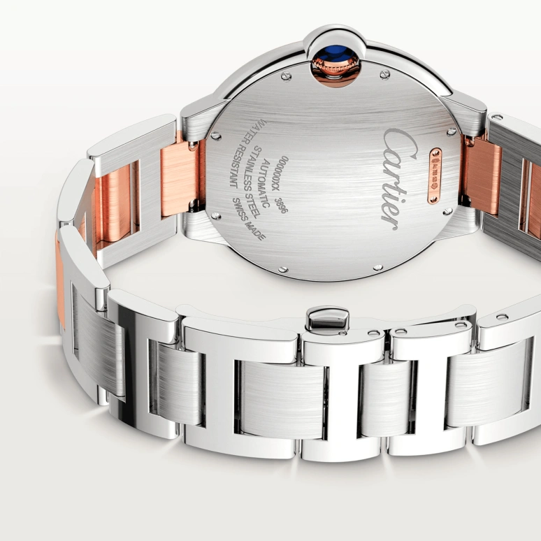 Cartier,Ballon Bleu de Cartier 42mm,42mm,Stainless Steel,Rose Gold,Silver,Automatic,Day,42hours,W2BB0034