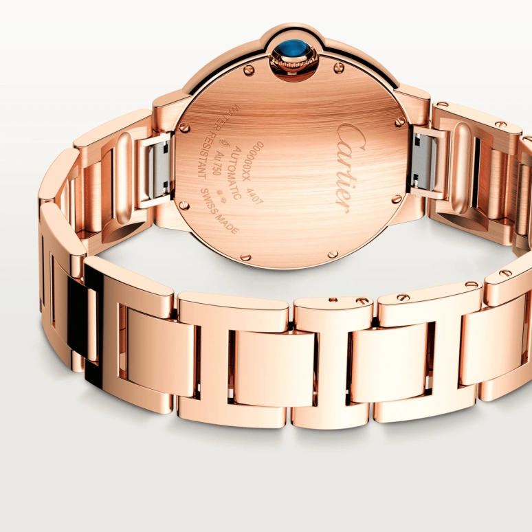 Cartier,Ballon Bleu de Cartier 36mm,36mm,Rose Gold,Silver,Automatic,Sapphire,Crystal Glass,Round,WJBB0083