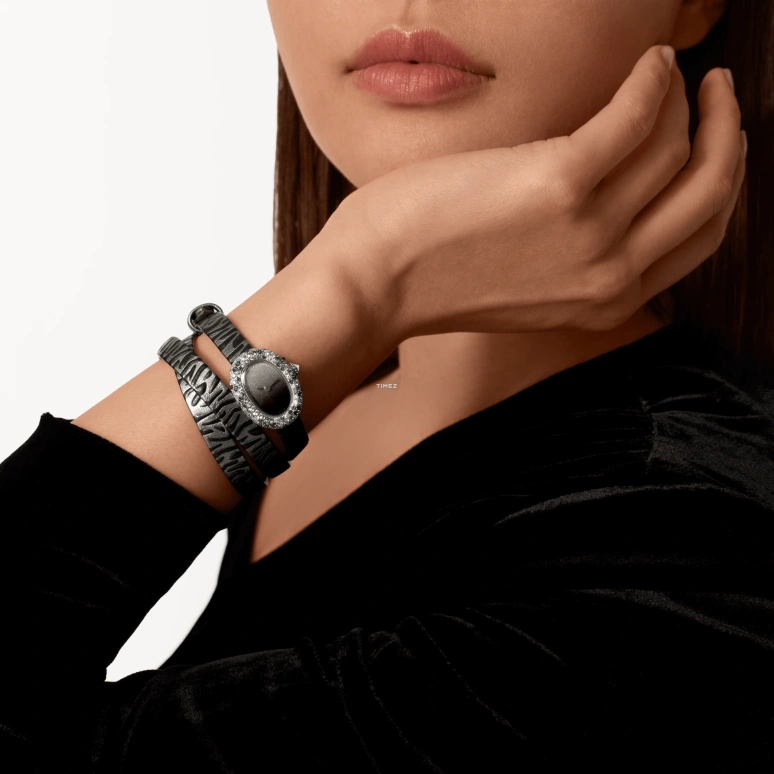 Cartier,Baignoire 18.70x24.60mm,18.70x24.60mm,White Gold,Grey,Black,Quartz,Sapphire,Crystal Glass,Oval,WJBA0037