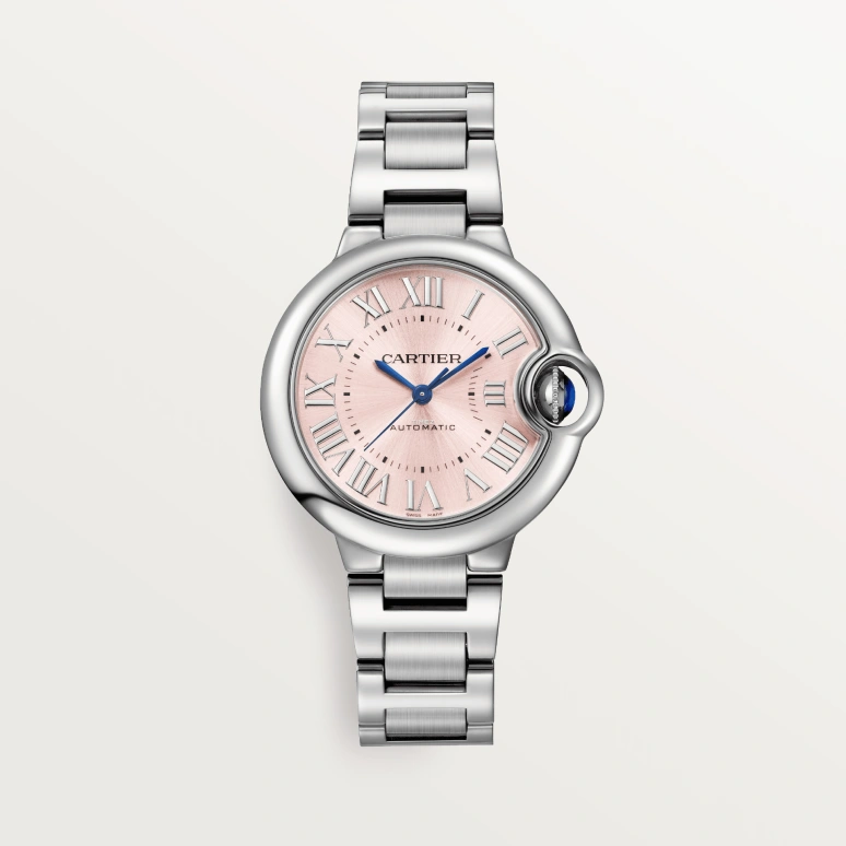 Cartier,Ballon Bleu de Cartier 33mm,33mm,Stainless Steel,Pink,Automatic,37hours,In-house Caliber,WSBB0068