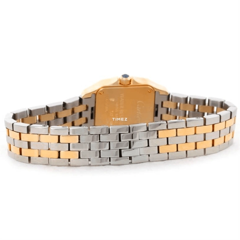 Cartier,Santos de Cartier 22x30mm,22x30mm,Yellow Gold,Silver,Quartz,Sapphire,Crystal Glass,Square,W25063Z6