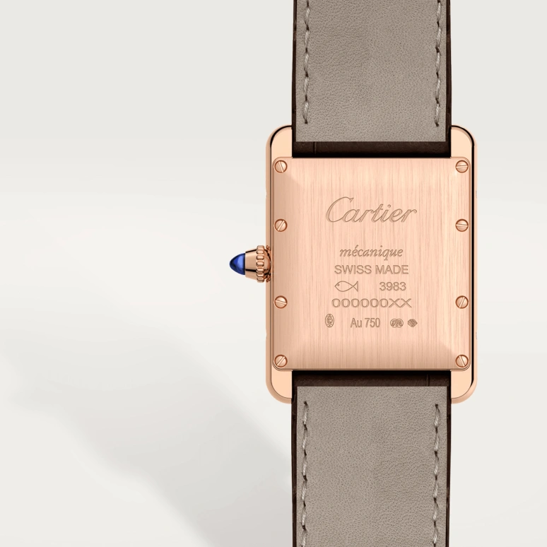 Cartier,Tank 33.70x25.50mm,33.70x25.50mm,Rose Gold,Silver,Handwound,38hours,In-house Caliber,WGTA0011