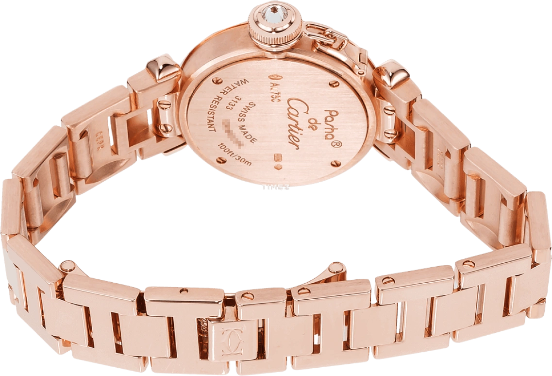 Cartier,Pasha de Cartier 27mm,27mm,Rose Gold,Silver,Quartz,In-house Caliber,Sapphire,Crystal Glass,WJ124013