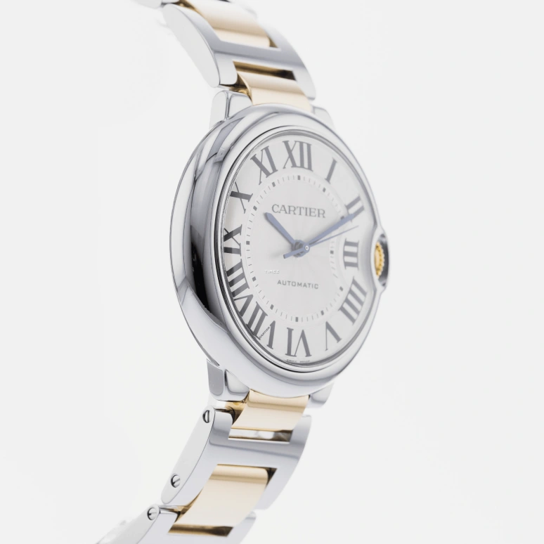 Cartier,Ballon Bleu de Cartier 36.60mm,36.60mm,Stainless Steel,Yellow Gold,Silver,Automatic,In-house Caliber,Sapphire,W6920047