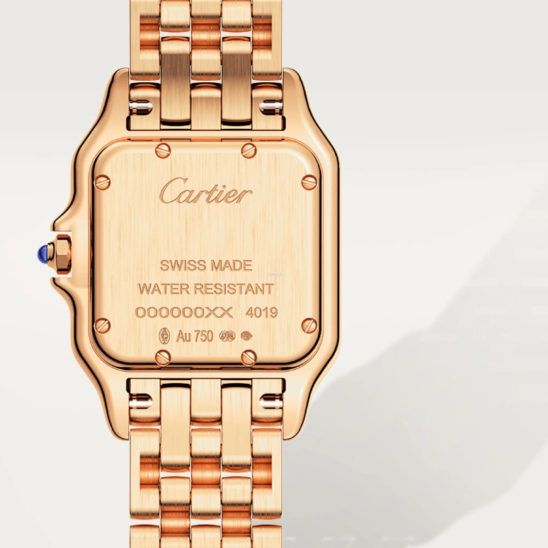 Cartier,Panthère de Cartier 36.50x26.70mm,36.50x26.70mm,Rose Gold,Silver,Quartz,Glass,Square,WGPN0061