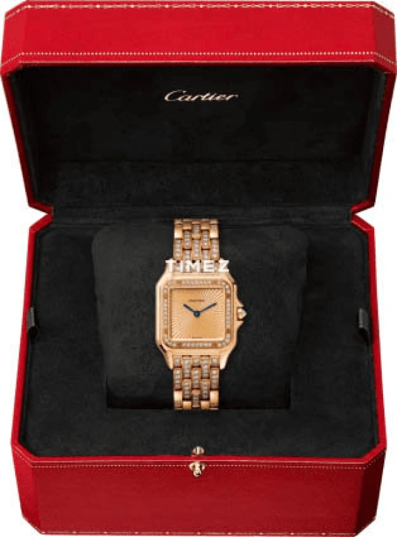 Cartier,Panthère de Cartier 27x37mm,27x37mm,Rose Gold,Quartz,Sapphire,Crystal Glass,Square,WJPN0026