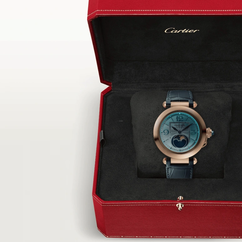 Cartier,Pasha de Cartier 41mm,41mm,Rose Gold,Silver,Automatic,Moonphase,In-house Caliber,WGPA0026