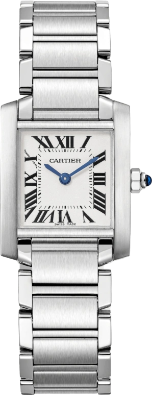 Cartier,Tank 25x20mm,25x20mm,Stainless Steel,Silver,Quartz,In-house Caliber,Sapphire,Crystal Glass,W51008Q3