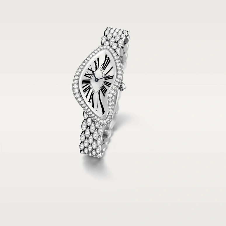 Cartier,Crash de Cartier 38.45x25.50mm,38.45x25.50mm,White Gold,Silver,Handwound,In-house Caliber,Hardlex,HPI00654