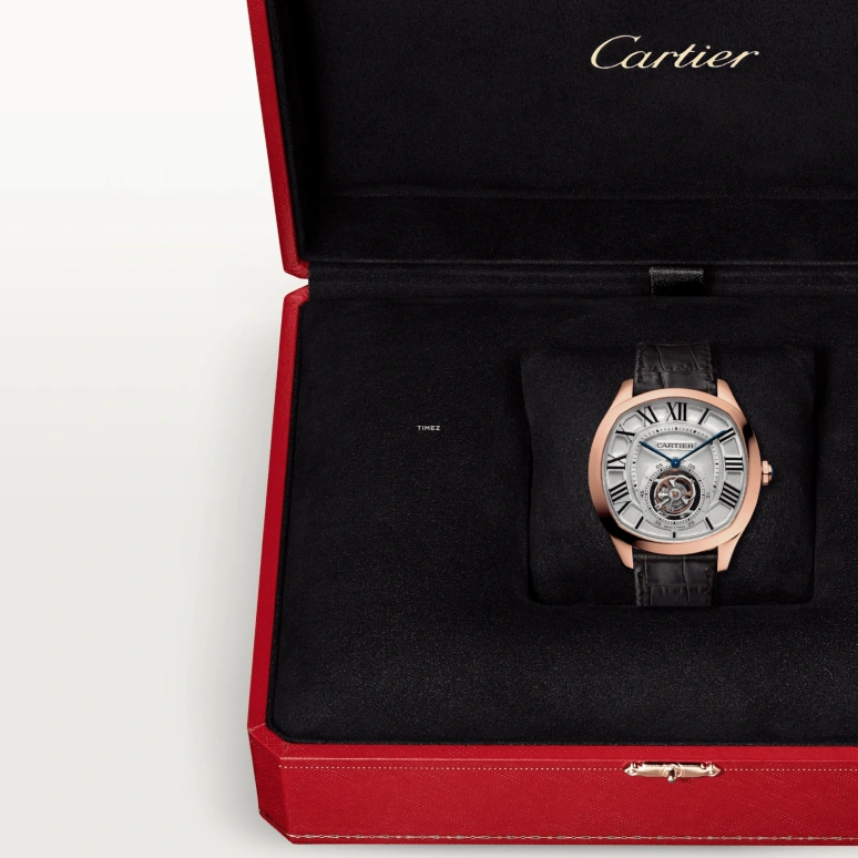 Cartier,Drive de Cartier 47x41mm,47x41mm,Rose Gold,Silver,Handwound,Tourbillon,50hours,WHNM0003