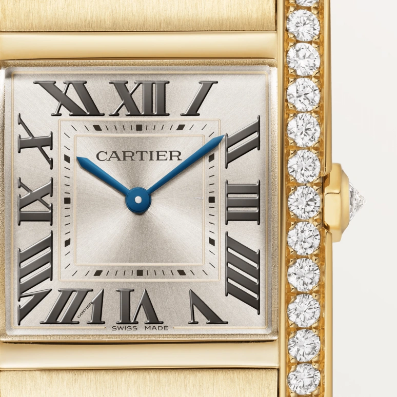 Cartier,Tank 32x27mm,32x27mm,Yellow Gold,Gold,Quartz,Sapphire,Crystal Glass,Square,WJTA0061