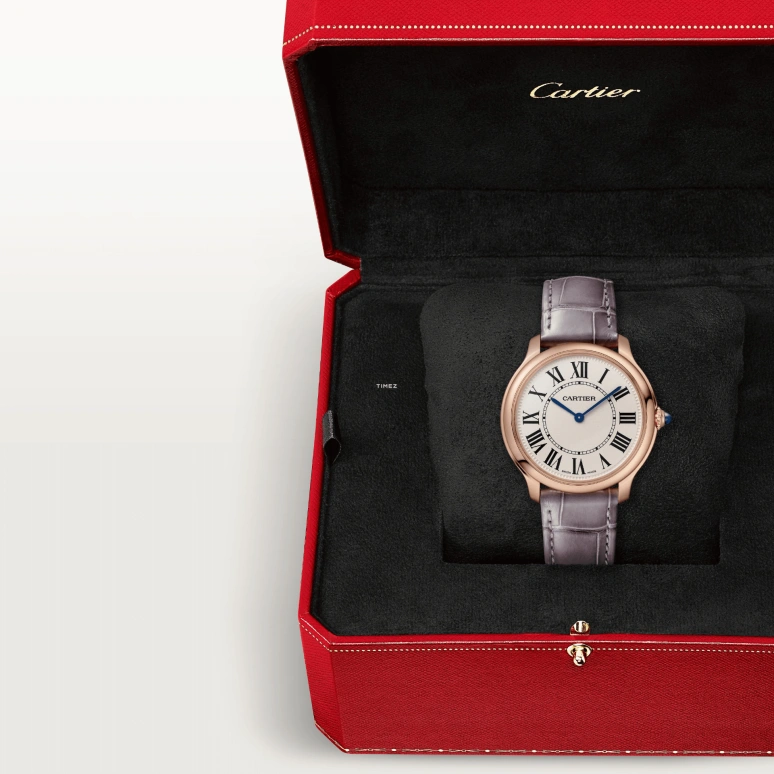 Cartier,Ronde de Cartier 36mm,36mm,Rose Gold,Cream,Quartz,Sapphire,Crystal Glass,Round,WGRN0017