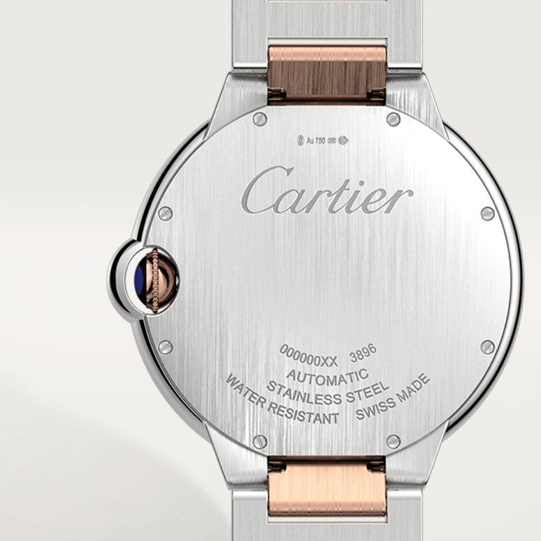 Cartier,Ballon Bleu de Cartier 42mm,42mm,Stainless Steel,Rose Gold,Silver,Automatic,Day,42hours,W2BB0034