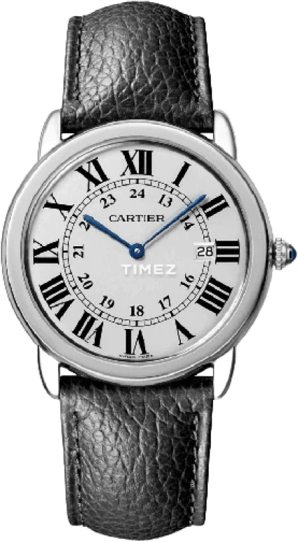 Cartier,Ronde de Cartier 42mm,42mm,Stainless Steel,White,Grey,Quartz,Day,Sapphire,Crystal Glass,WSRN0029