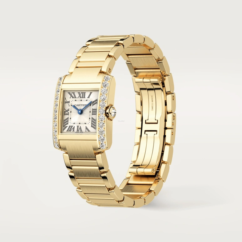 Cartier,Tank 25.70x21.20mm,25.70x21.20mm,Yellow Gold,Gold,Quartz,Sapphire,Crystal Glass,Square,WJTA0062
