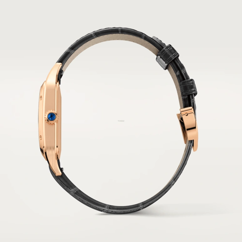 Cartier,Santos de Cartier 38x27.50mm,38x27.50mm,Rose Gold,Silver,Quartz,Sapphire,Crystal Glass,Square,WGSA0117