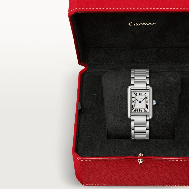 Cartier,Tank 29.50x22mm,29.50x22mm,Stainless Steel,Silver,Quartz,Sapphire,Crystal Glass,Square,WSTA0051