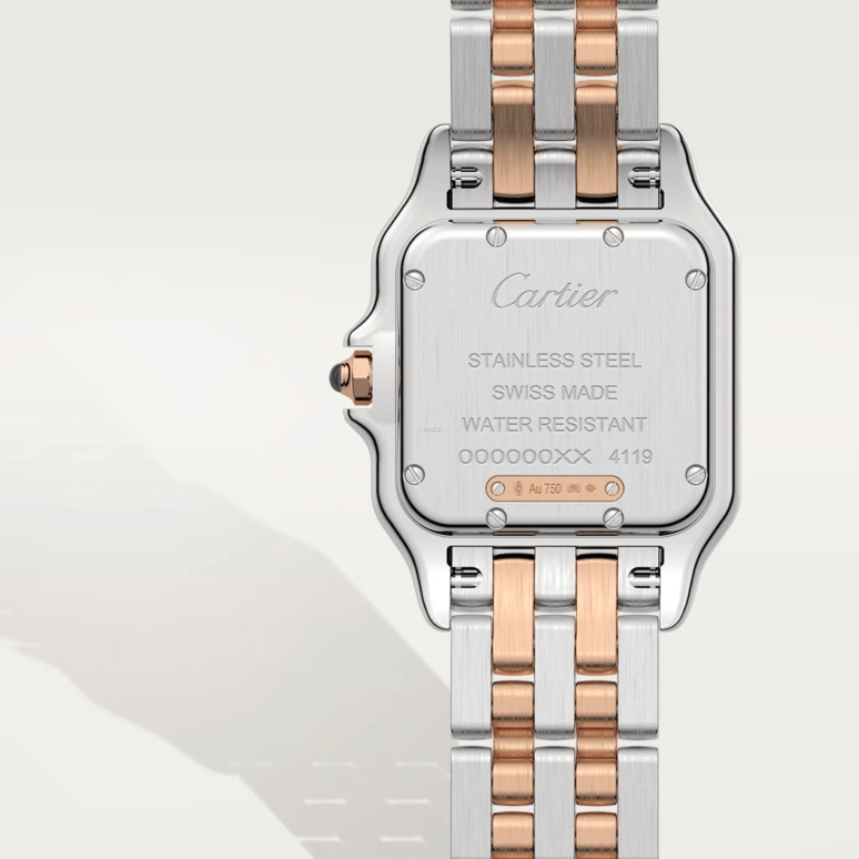 Cartier,Panthère de Cartier 36.50x26.70mm,36.50x26.70mm,Stainless Steel,Rose Gold,Silver,Quartz,Glass,Square,W3PN0015