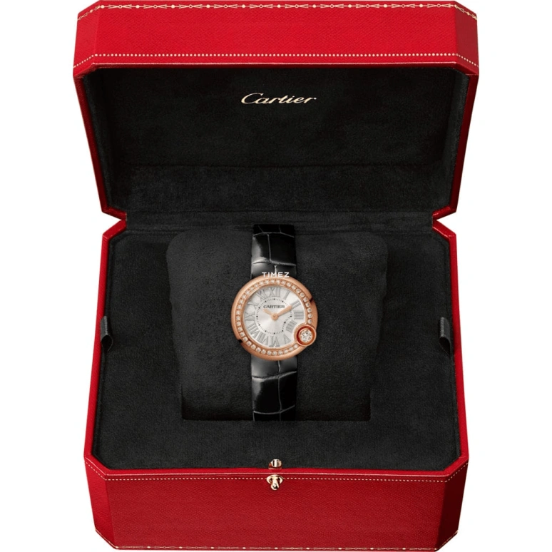 Cartier,Ballon Blanc de Cartier 26mm,26mm,Rose Gold,Silver,Quartz,Sapphire,Crystal Glass,Round,WJBL0004
