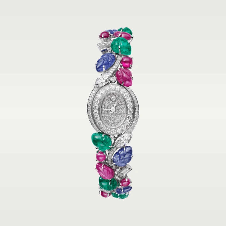 Cartier,High Jewelry Watches ,White Gold,Silver,Quartz,Sapphire,Oval,HPI00955