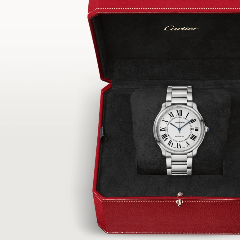 Cartier,Ronde de Cartier 40mm,40mm,Stainless Steel,Silver,Automatic,Day,42hours,WSRN0035