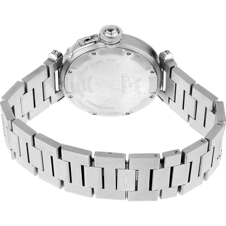 Cartier,Pasha de Cartier 36mm,36mm,Stainless Steel,White,Automatic,Big Date,Sapphire,Crystal Glass,W31055M7