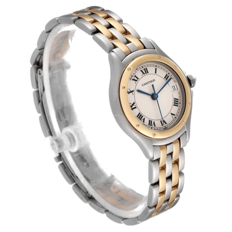 Cartier,Other 26mm,26mm,Stainless Steel,Silver,Quartz,Day,Sapphire,Crystal Glass,W35005B6