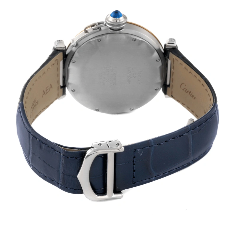 Cartier,Pasha de Cartier 38mm,38mm,Stainless Steel,Yellow Gold,Silver,Automatic,Day,Power Reserve Indicator,W3101255