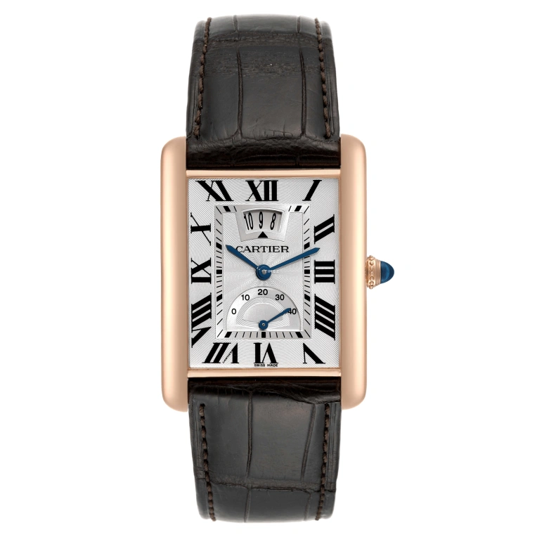 Cartier,Tank 29.20x30mm,29.20x30mm,Rose Gold,Silver,Handwound,Day,Power Reserve Indicator,W1560003