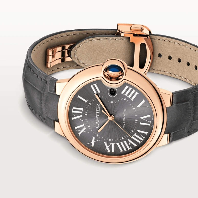 Cartier,Ballon Bleu de Cartier 40mm,40mm,Rose Gold,Grey,Automatic,Day,42hours,WGBB0050