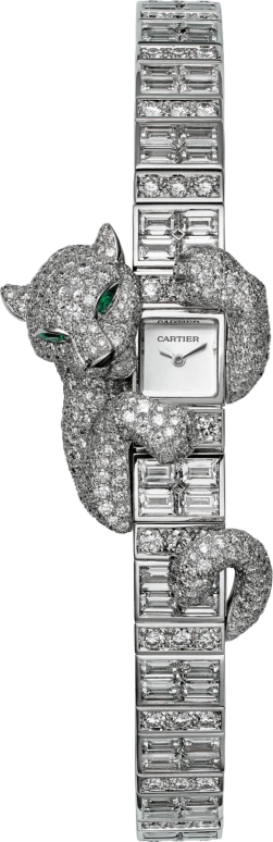 Cartier,High Jewelry Watches ,White Gold,Silver,Handwound,In-house Caliber,Sapphire,Crystal Glass,HPI00627