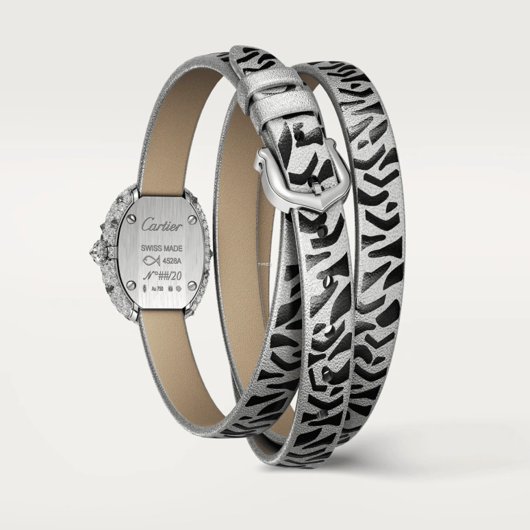 Cartier,Baignoire 18.70x24.60mm,18.70x24.60mm,White Gold,Grey,Black,Quartz,Sapphire,Crystal Glass,Oval,WJBA0037