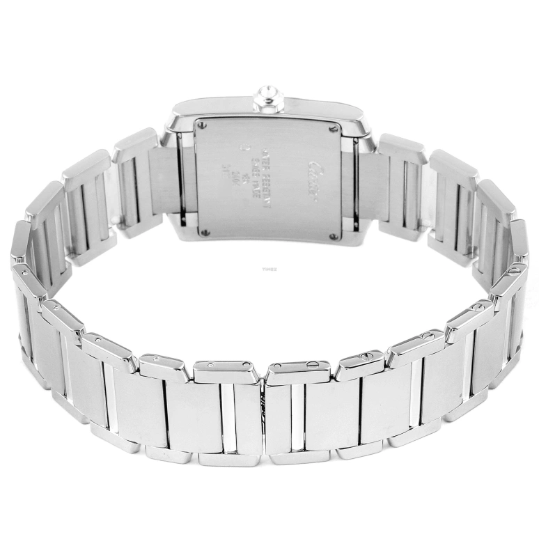 Cartier,Tank 22x25mm,22x25mm,White Gold,Silver,Grey,Quartz,Sapphire,Crystal Glass,Square,WE1009S3