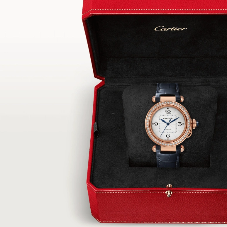 Cartier,Pasha de Cartier 35mm,35mm,Rose Gold,Silver,Automatic,42hours,In-house Caliber,WJPA0012